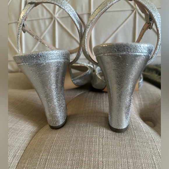 Nina Silver Heels with Modern  Strap - Picture 3 of 6